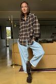 Patrick Plaid Brushed Cotton Shirt Chocolate